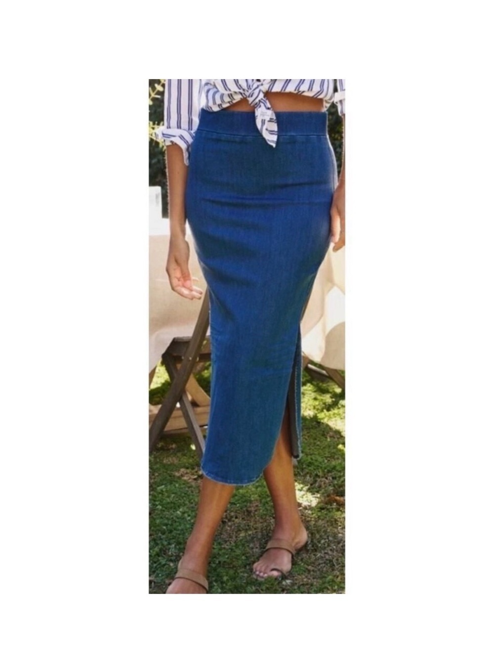 Frank & Eileen Denim Donegal Skirt Sz.4